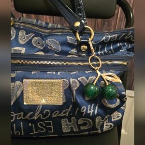 Elegant Green Big Cherry BAG CHARM